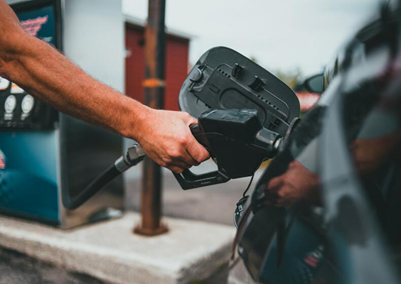 Pumping gas.