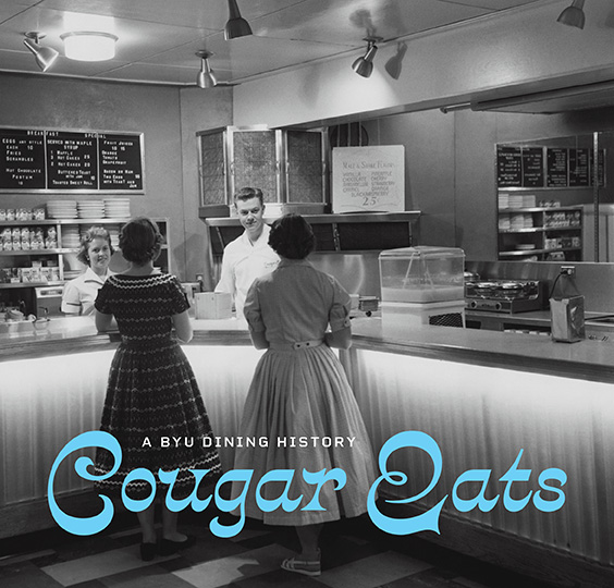An archival photo of a BYU takeout counter. Cougar Eats: A BYU Dining History.
