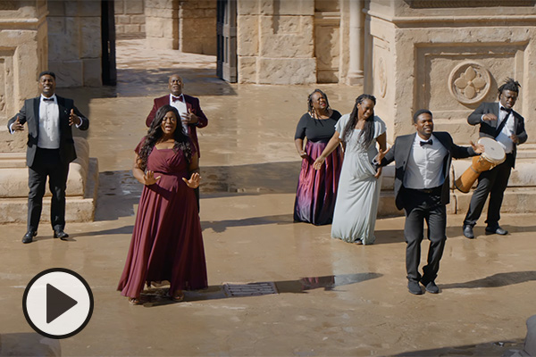 The Bonner Family performs How Great Thou Art on the set of The Chosen.