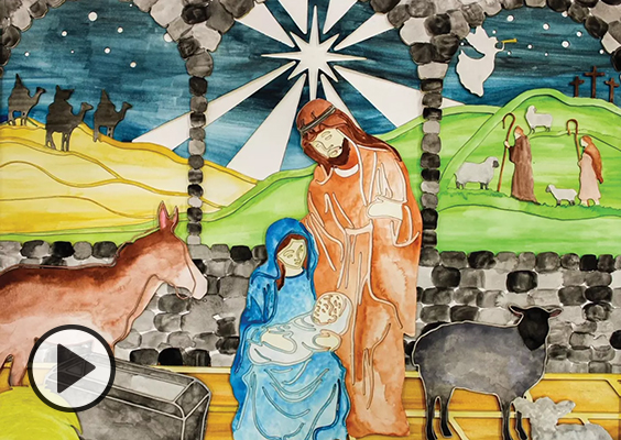 A nativity scene produced by a BYU student for a religion class assignment.