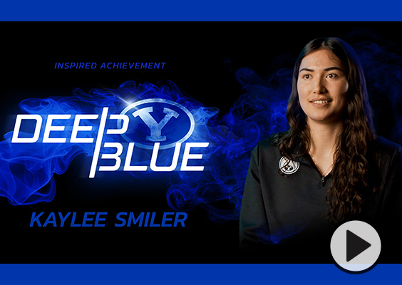 Deep Blue | Kaylee Smiler with a Y logo on a dark background.
