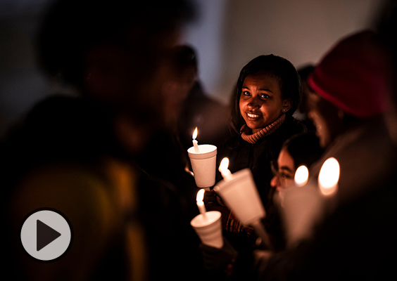 Students and other members of the BYU community lit candles and celebrated together as part of Martin Luther King Jr. Day commemorations this week.