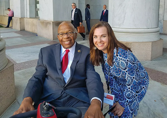 Catherine Carter meets with Maryland Congressman Elijah Cummings in Washington, DC. Photo by Maya Rockeymore Cummings.