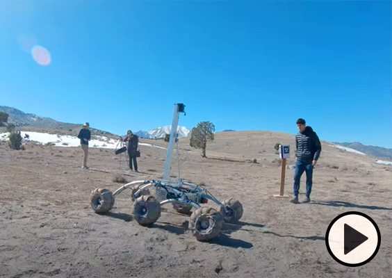 BYU students test their Mars Rover entry for the University Rover Challenge.