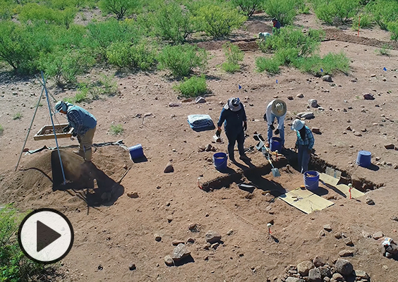 A BYU team working at Casas Grandes, an excavation site in northern Mexico.