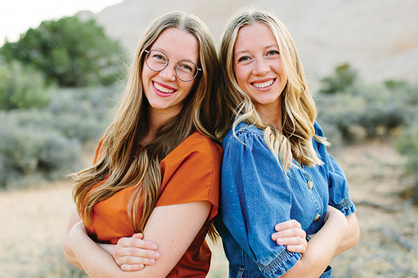 Twin sisters Aubri Robinson (left) and Amber Corkin are passionate about teaching young girls the stories of Bible women. Photo by Brooke Whittaker.