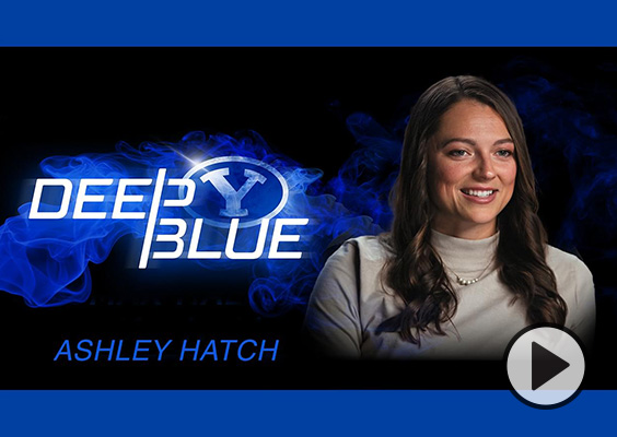 The Deep Blue logo appears next to soccer player Ashley Hatch. Click to watch a video.