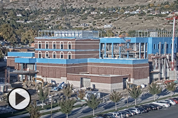 Livecam view of the BYU Music Building construction progress.