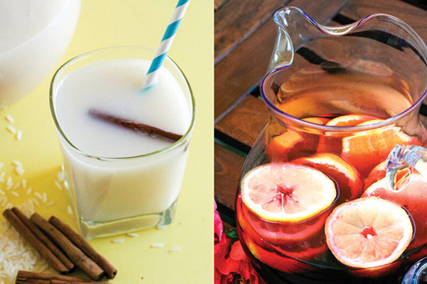 Horchata and agua de jamaica—two summer drinks—sit side by side.